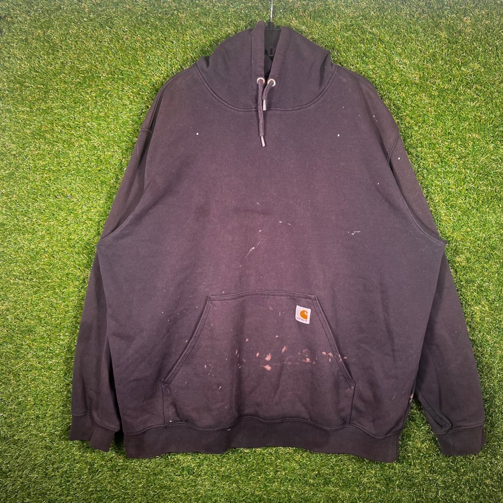 Carhartt‎ Mens 2XL Original Fit Hoodie Black Sleeve Logo Workwear Sweatshirt